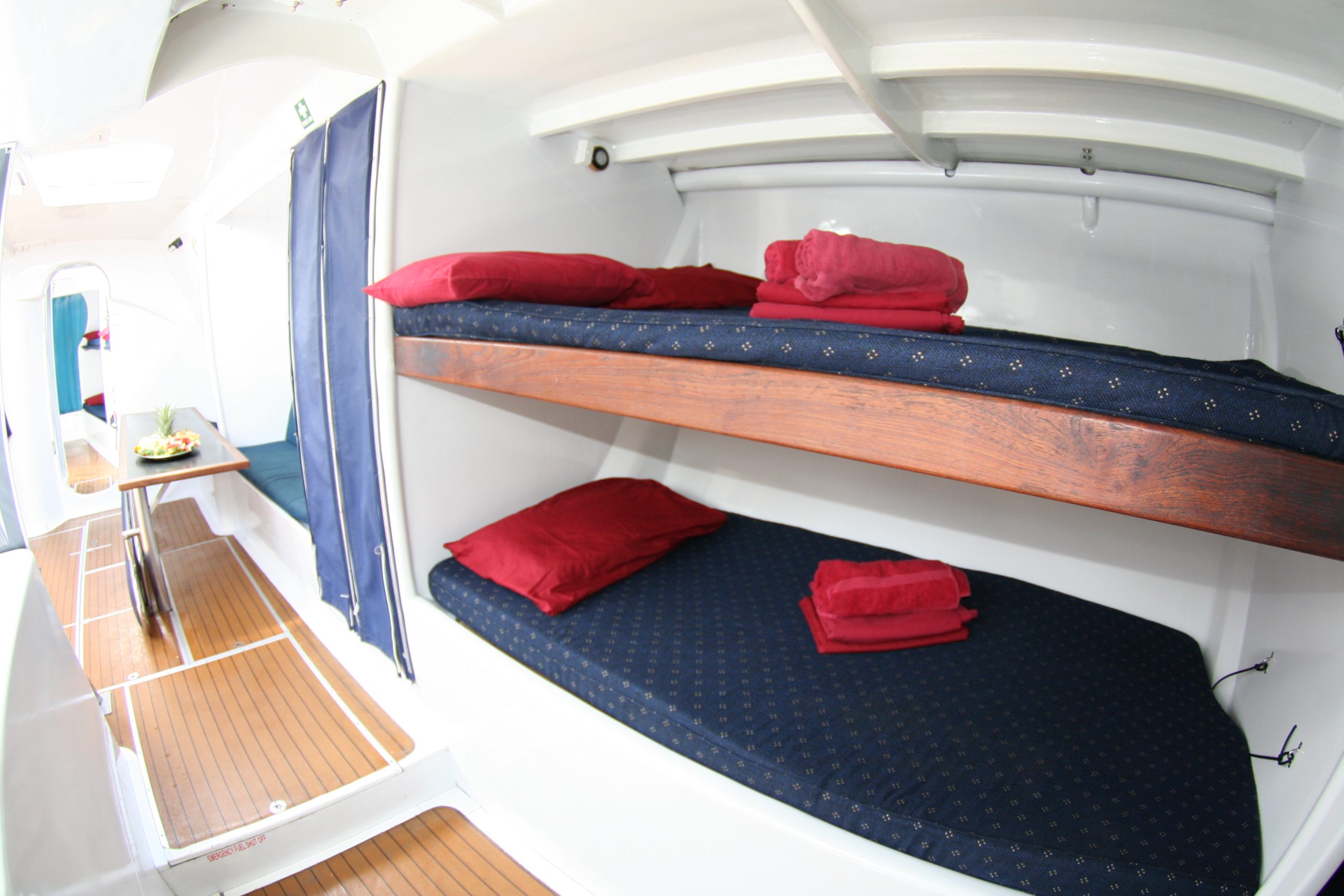 Interior of the British Defender Maxi Yacht in the whitsundays