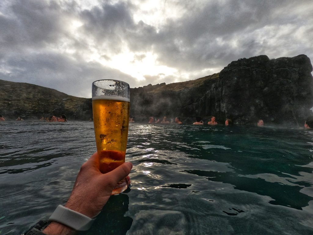 Beer in the Sky Lagoon Sky Lagoon Spa in reykjavik
