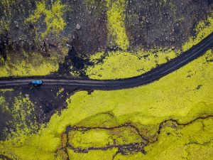 Iceland Aerial road on brads backpack travel blog
