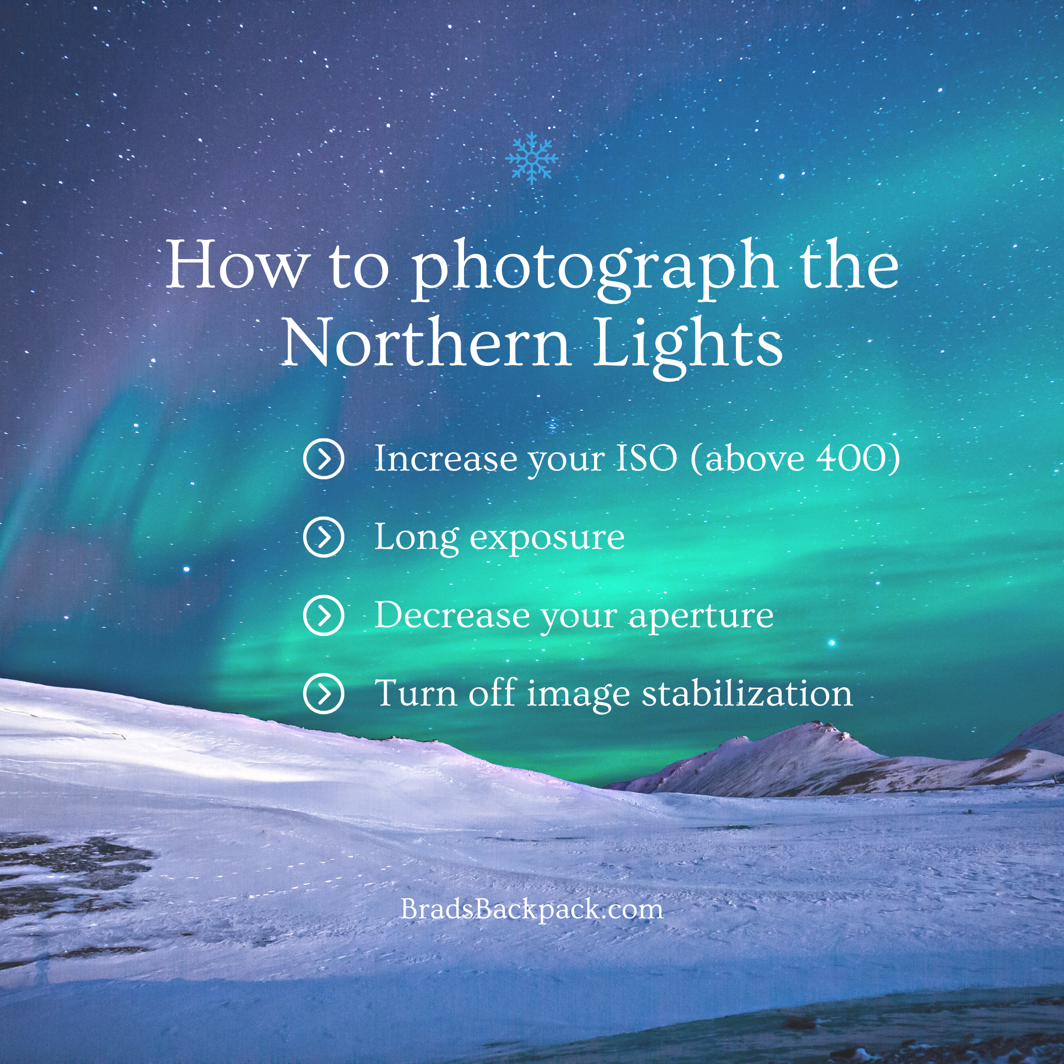 How to take photos of the Northern Lights camera settings