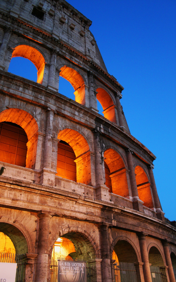 Colosseum exterior at night in Italy, Rome
