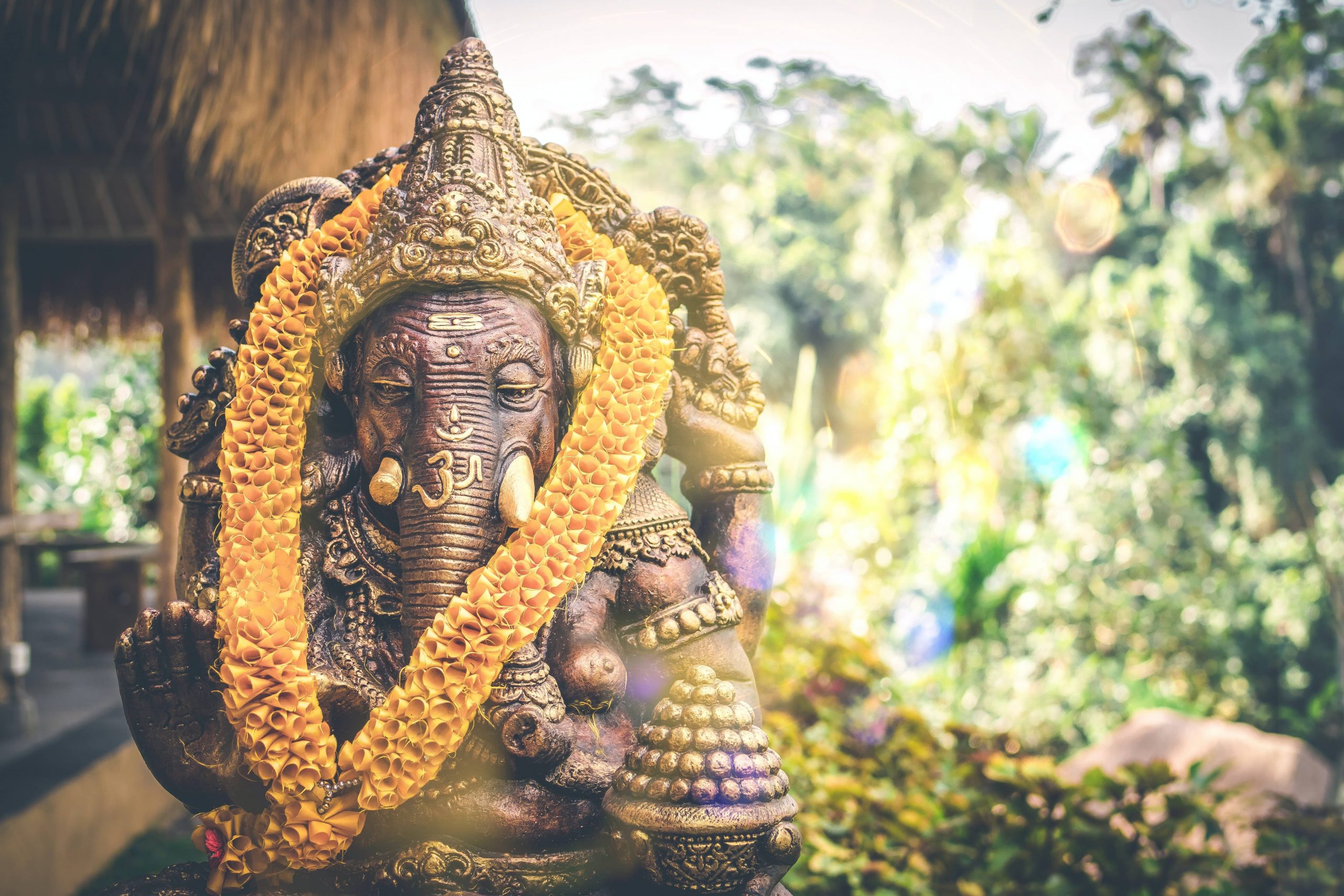 A Hindu Statue of the god Ganesh at a temple in Bali, Indonesia