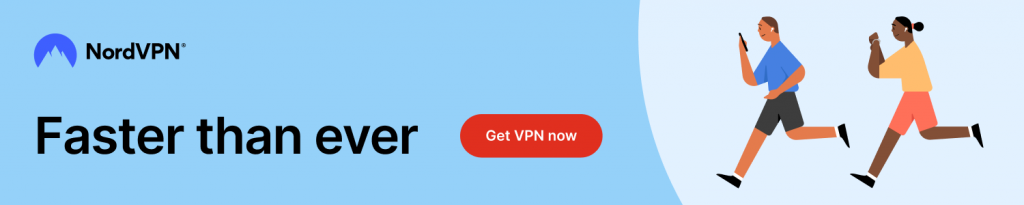 NordVPN Affiliate link advert for a post on the importance of a virtual private network (VPN) when travelling