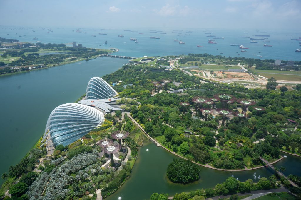 Marina Bay Sands SkyPark View of the Gardens by the Bay from the Marina Bay Sands SkyPark