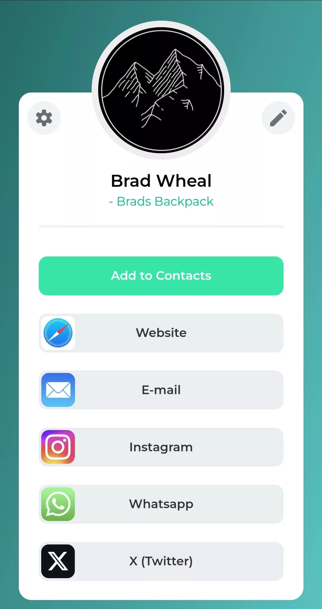 Screenshot of the Sherr.it platform for the Rolling Square AirCard