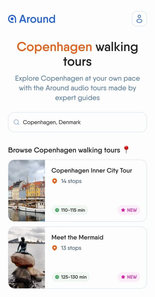 Around Tour Screenshot Self-guided walking tours of Copenhagen Denmark Europe