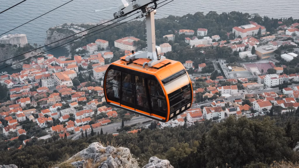 Dubrovnik Cable Car ascending from the Old Town