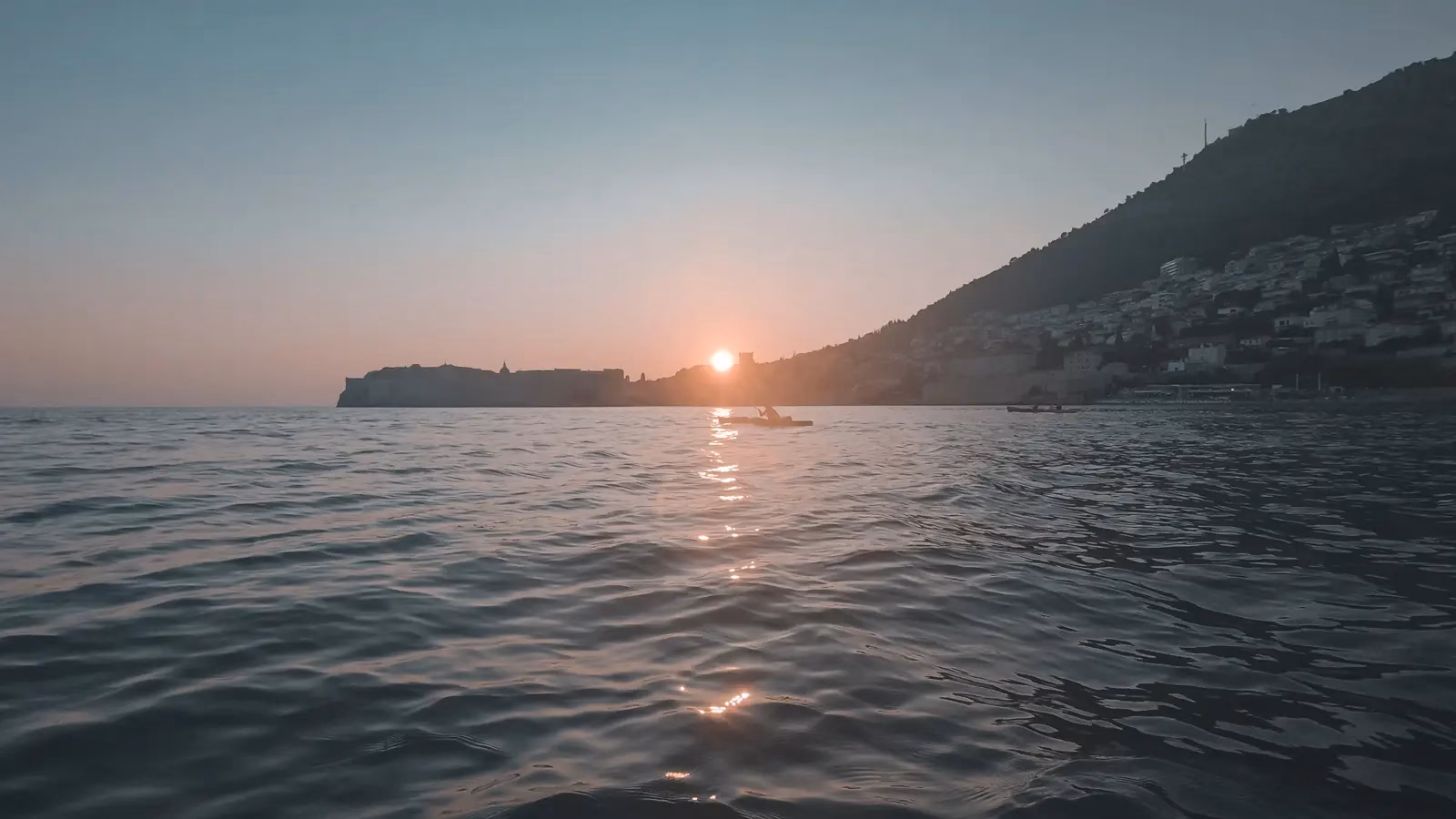 Dubrovnik Old town Sunset view from kayak