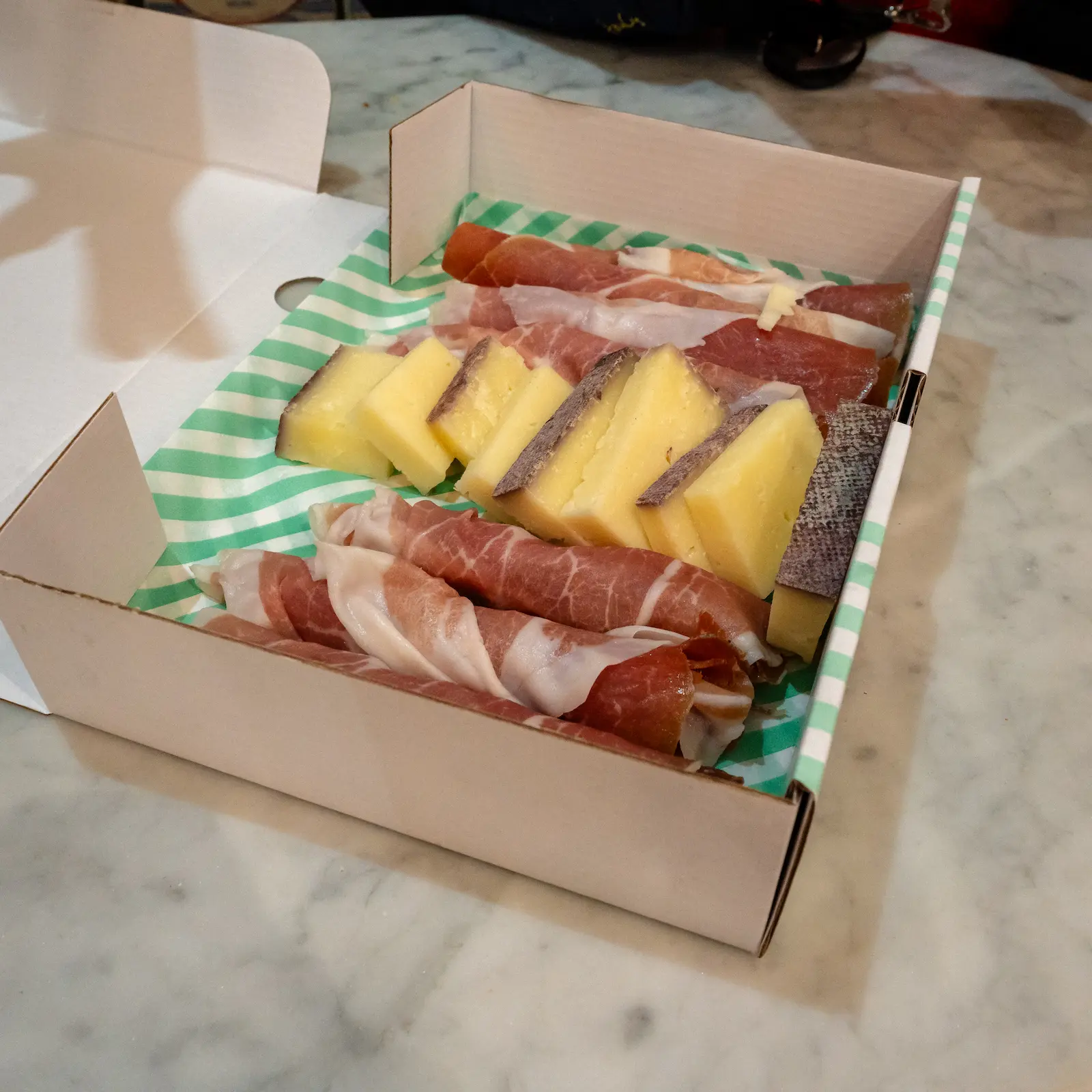 Lina Stores Cheese and ham platter on a Soho Food Tour